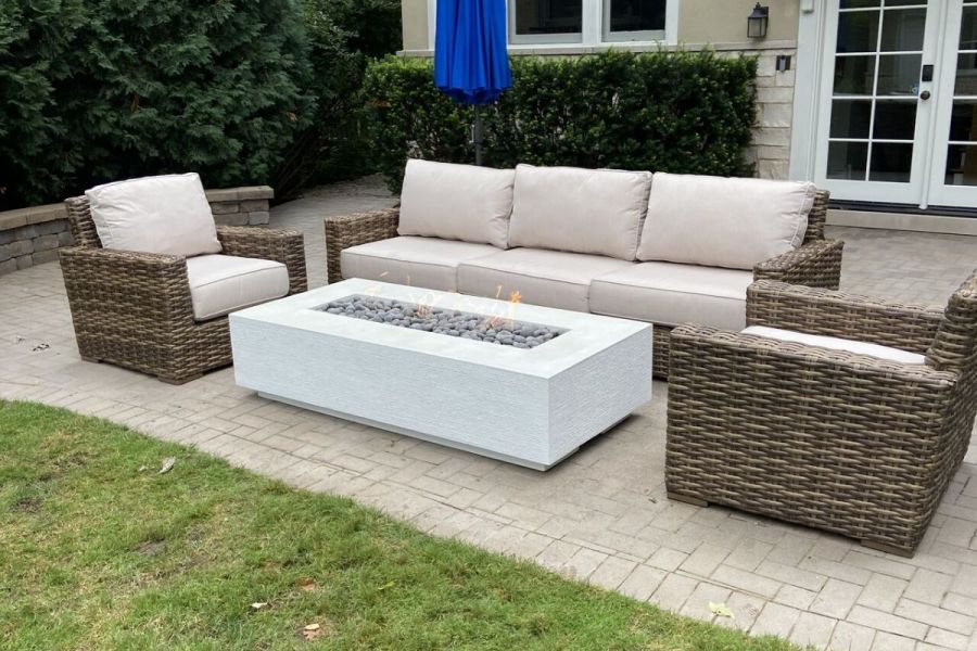 Backyard Gas Fire Pit - Landscaping