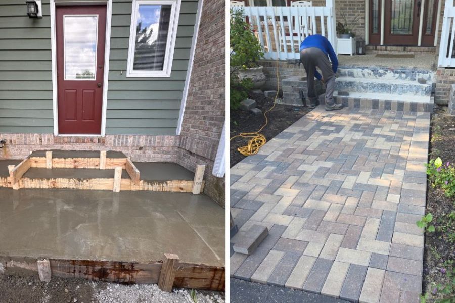 Walkway hardscape in Elmhurst - Lanscaping