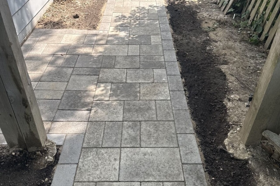 Unilock Westport Smooth Patio in Highland Park - Landscaping