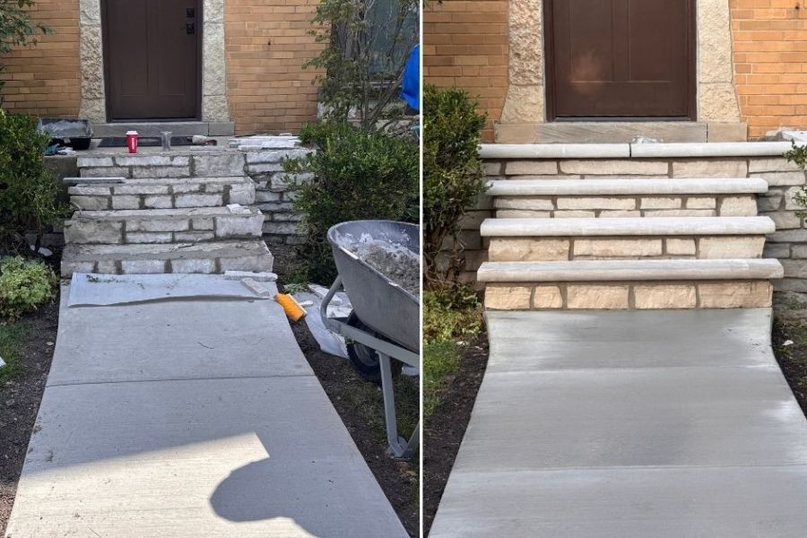Hardscape steps in Lake Bluff 