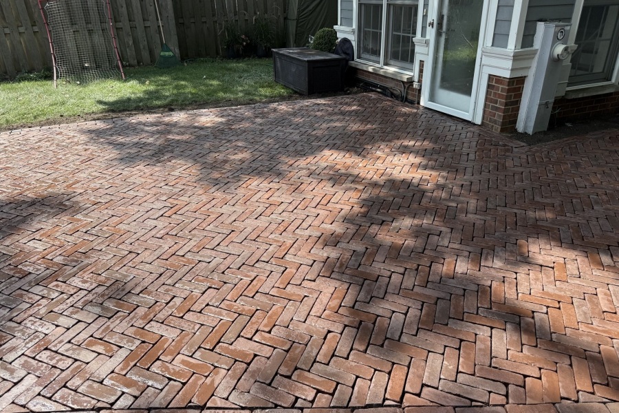 Unilock Copthorn Herringbone Pattern Patio in Wilmette - Landscaping