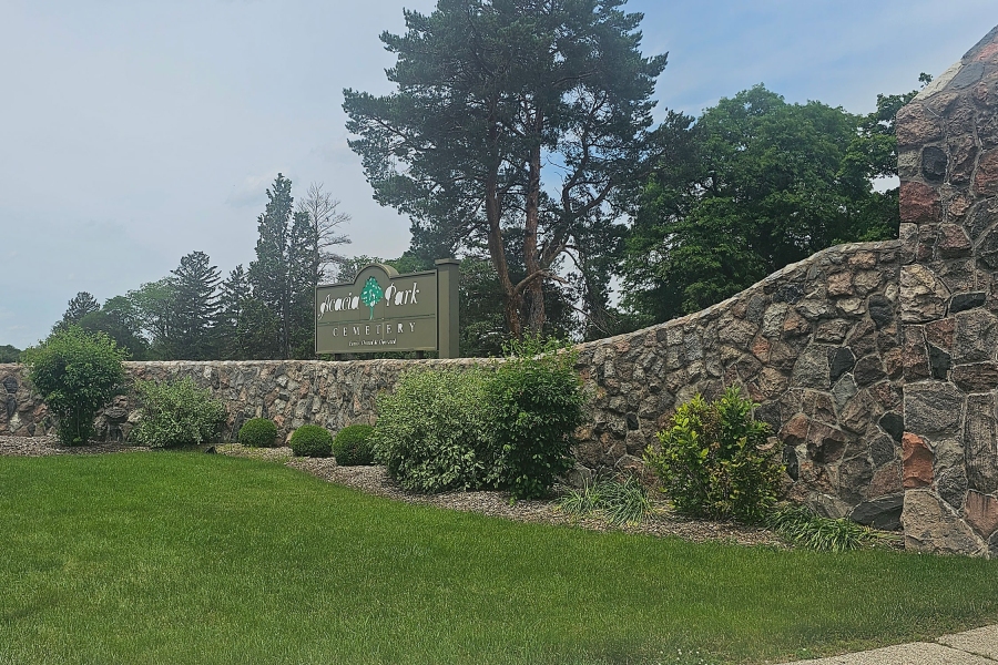 Cemetery entryway landscape management Chicago  - Landscaping