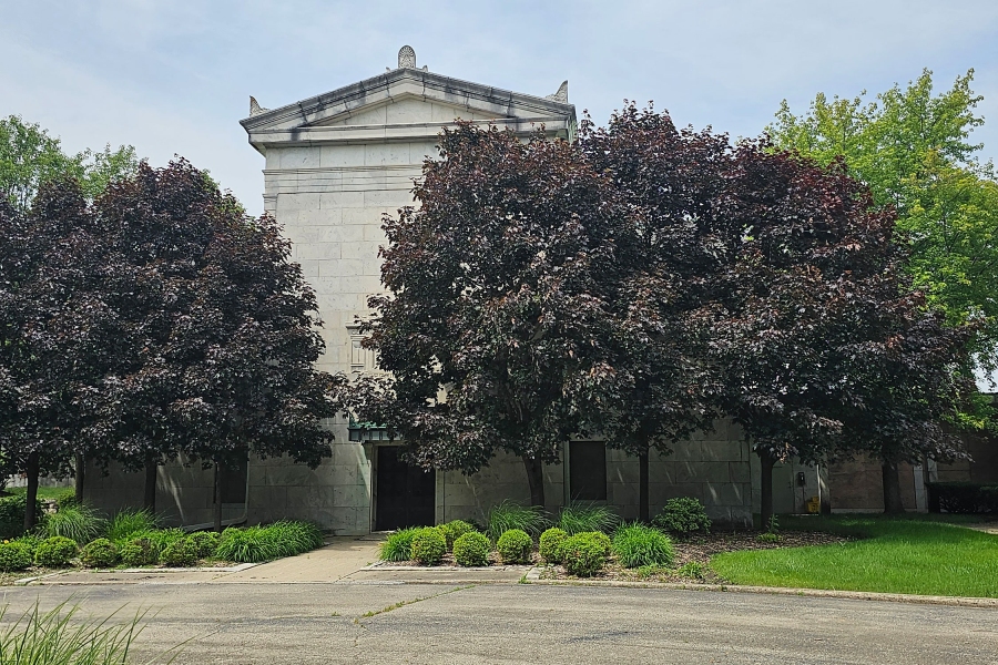 cemetery memorial structure tree landscaping Chicago  - Landscaping