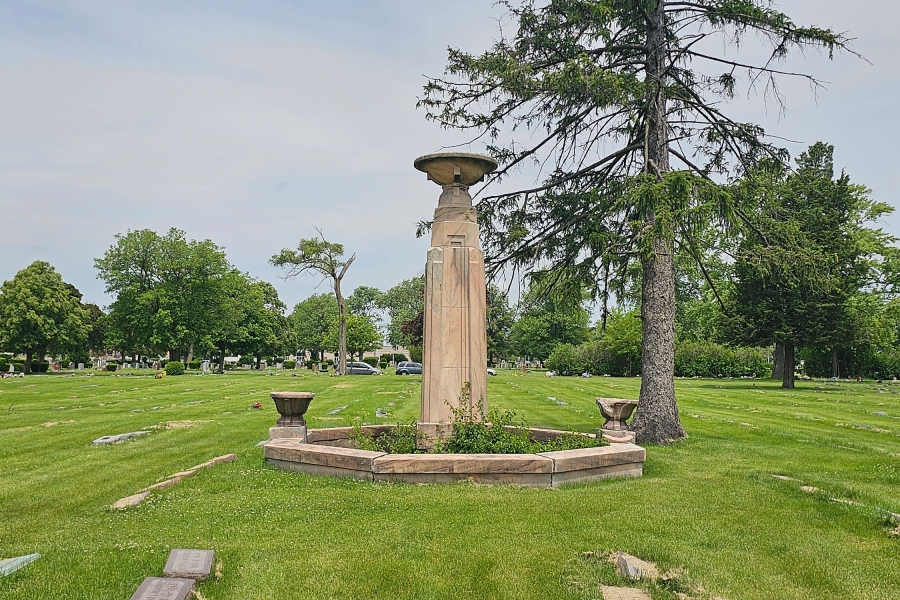 Cemetery monument headstone landscape management Chicago  - Landscaping