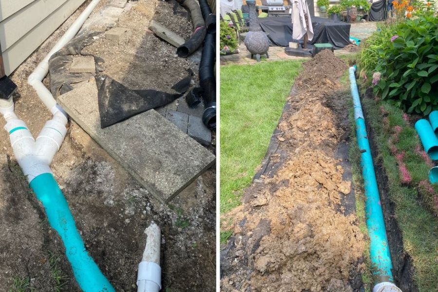 Drainage Installation in Schiller Park - Lanscaping