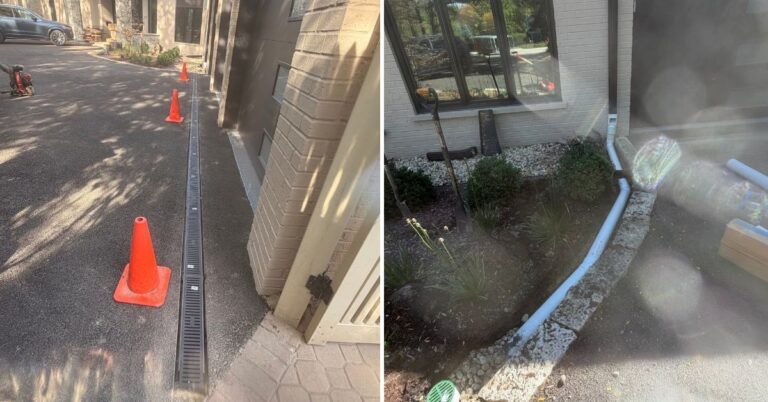 Drainage channel drain and pvc in Schaumburg - Lanscaping