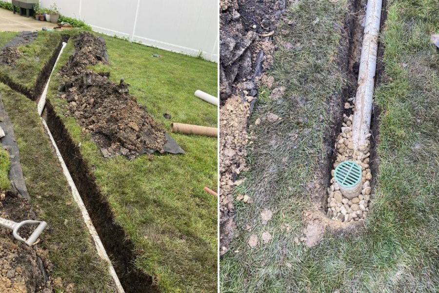 Drainage installation in Llake Zurich - Lanscaping