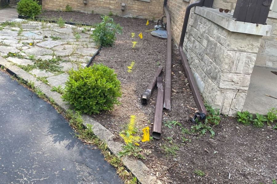 Downspout Extention Drainage marking / Barrington - Landscaping