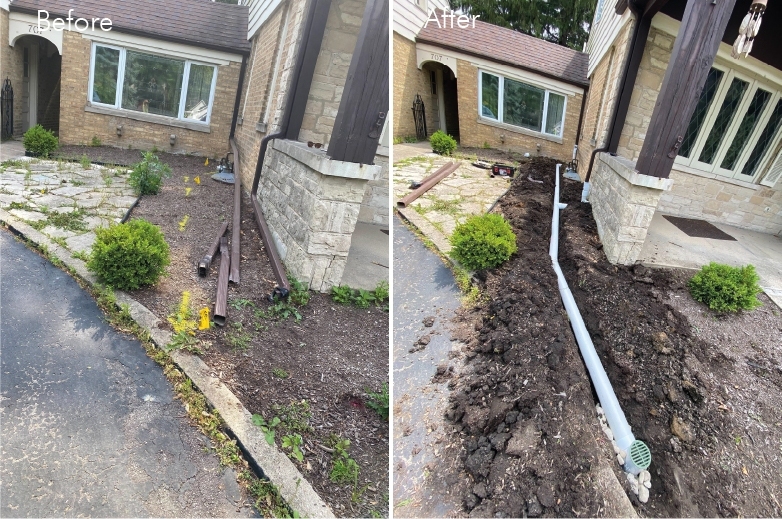 Downspout Extention Drainage / Barrington - Landscaping