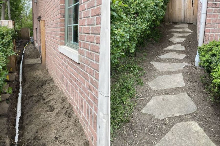 Drainage installation in Wilmette - Lanscaping