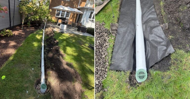 Drainage PVC install in Glencoe - Lanscaping