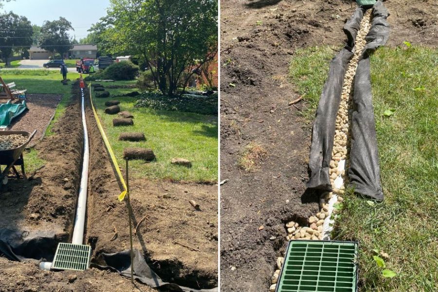 drainage install in Des Plaines - Lanscaping