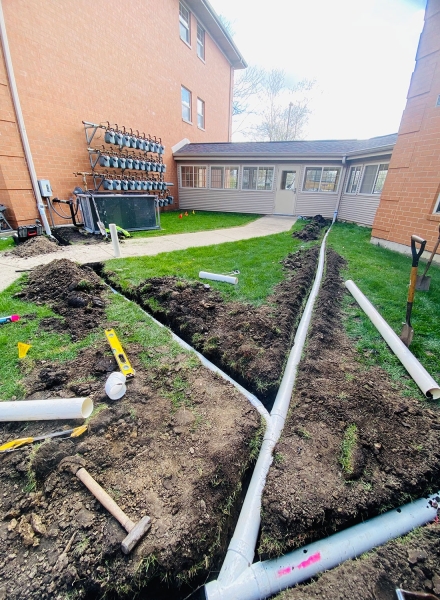 Drainage Commercial Application 6 Inch PVC to Storm Drain / Northbrook  - Landscaping