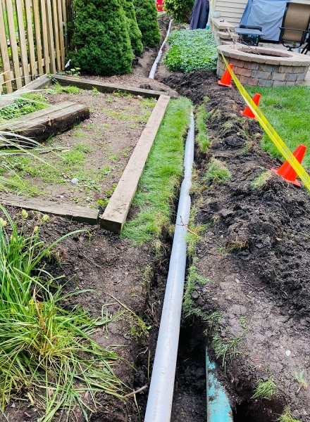 Drainage Residential Backyard / Northfield - Landscaping