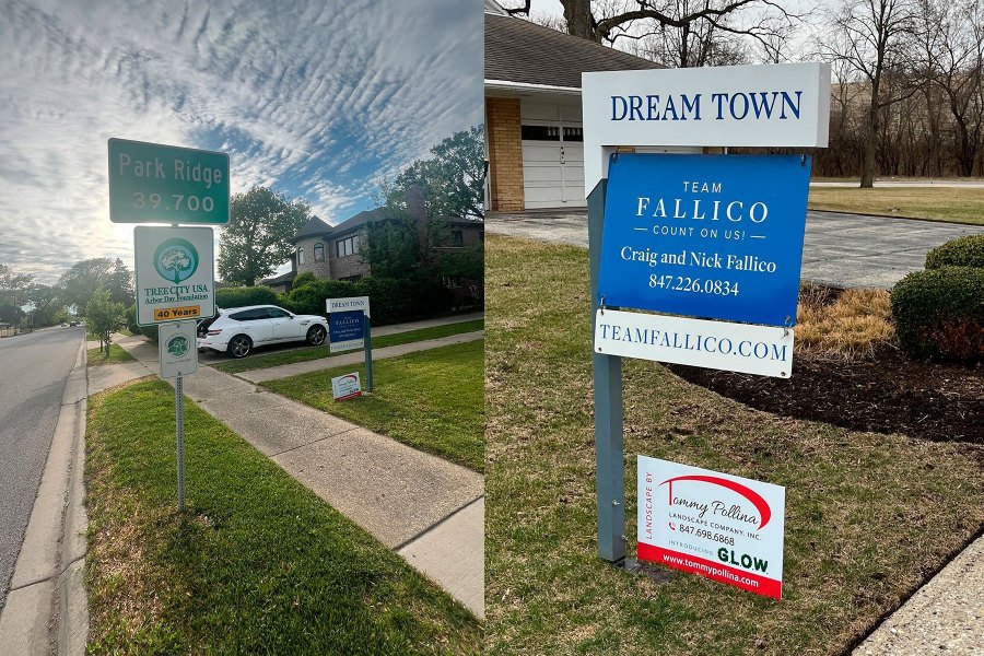 Dream Town Realty Team Fallico with Tommy Polina Signs - Landscaping