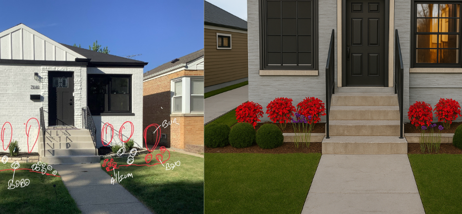 Landscape Design Park Ridge   Before and After - Lanscaping