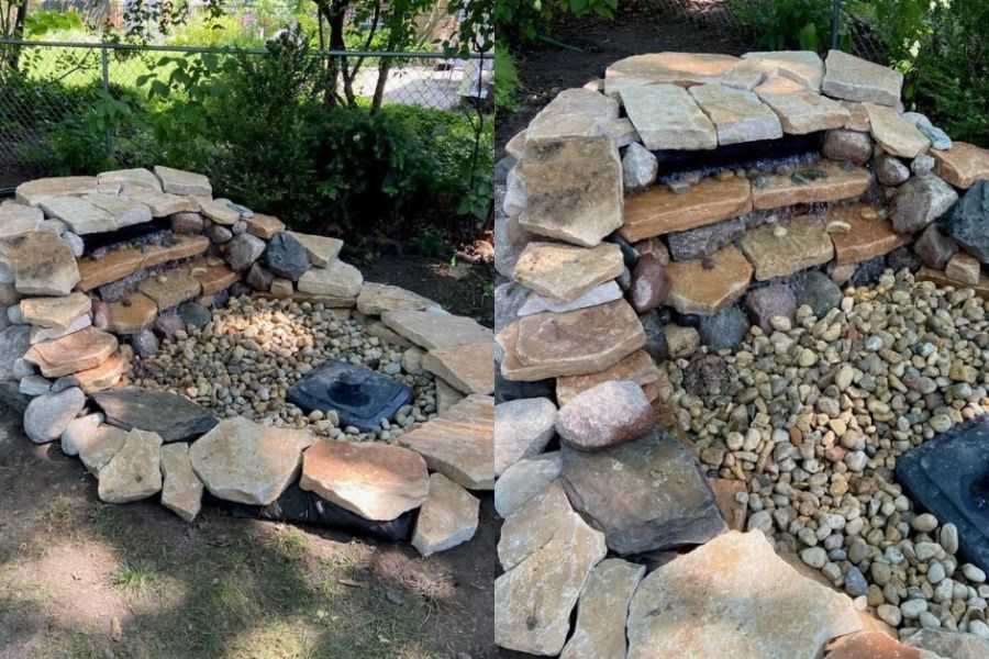 Waterscaping Bird Pond in Park Ridge - Landscaping