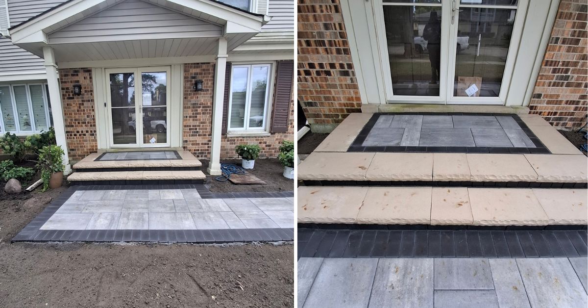 Existing asphalt driveway and apron being removed before replacement at a residential property in Evanston, IL.