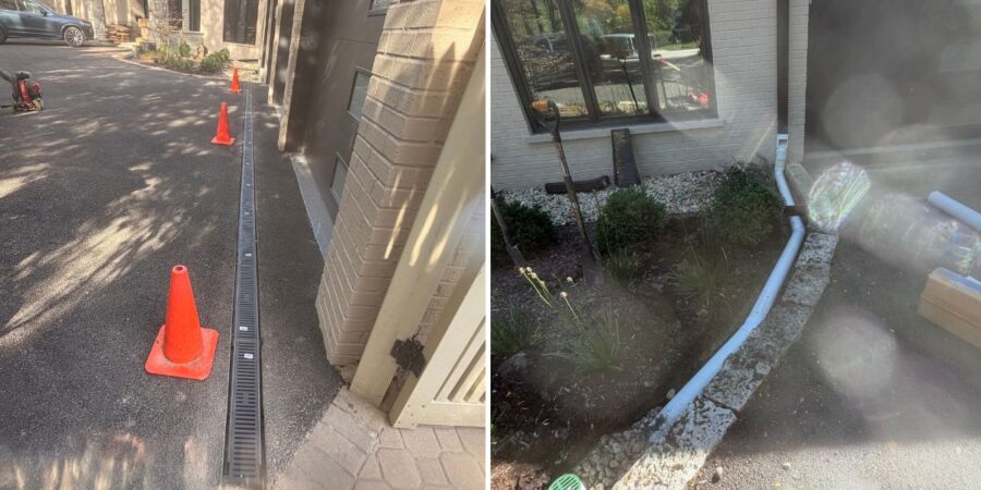Garage Channel Drain Installation & Underground Drainage Project in Schaumburg