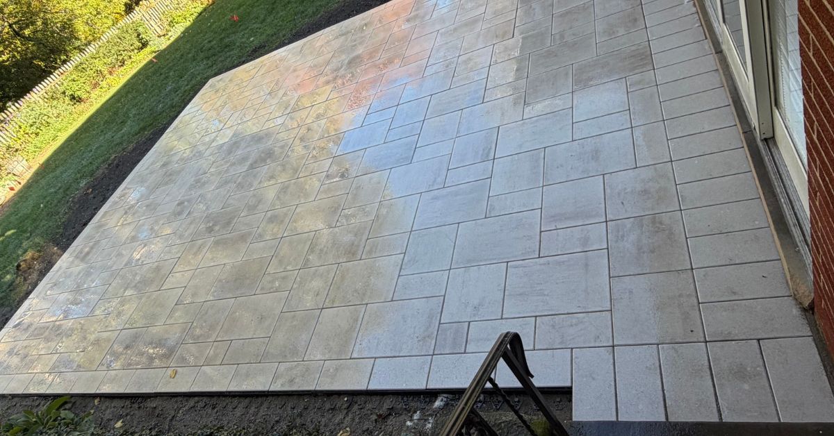 Backyard Brick Paver Patio Installation in Norwood Park