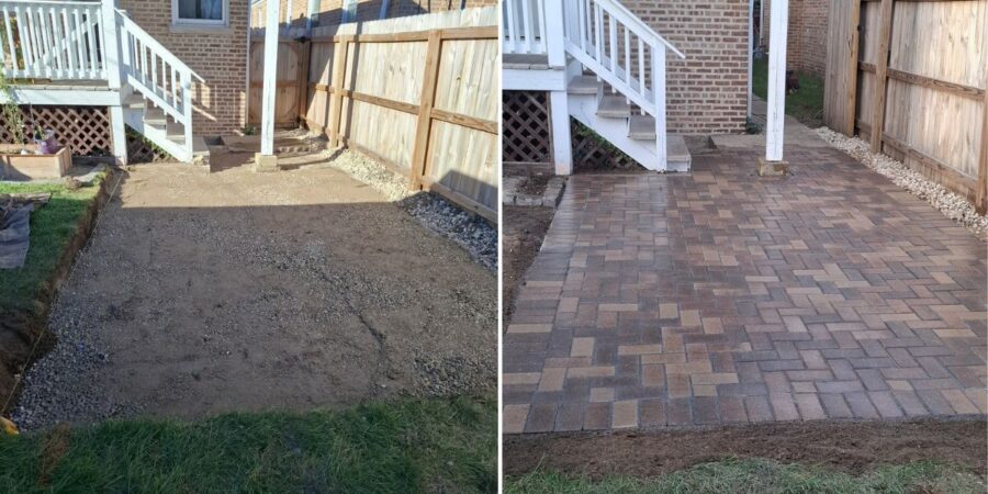 Brick Paver Patio & Flagstone Stepper Walkway Installation Project in Winnetka, IL