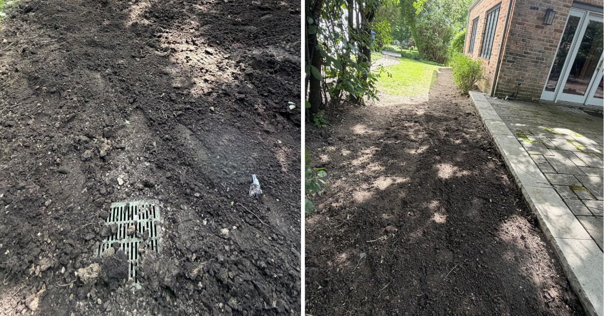 Flow well installation in Arlington Heights, IL improving sump pump drainage and backyard water management.