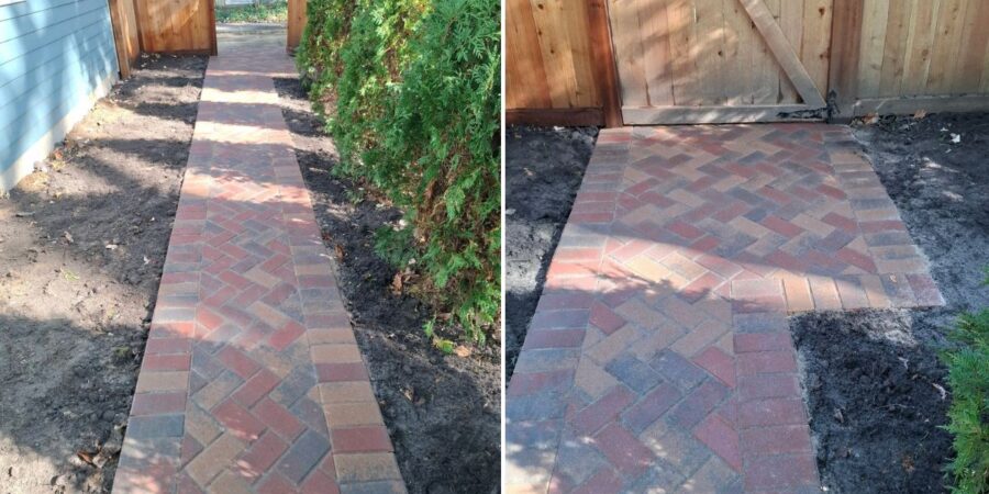 Brick Paver Walkway Installation & Landscape Planting Project in Evanston, IL