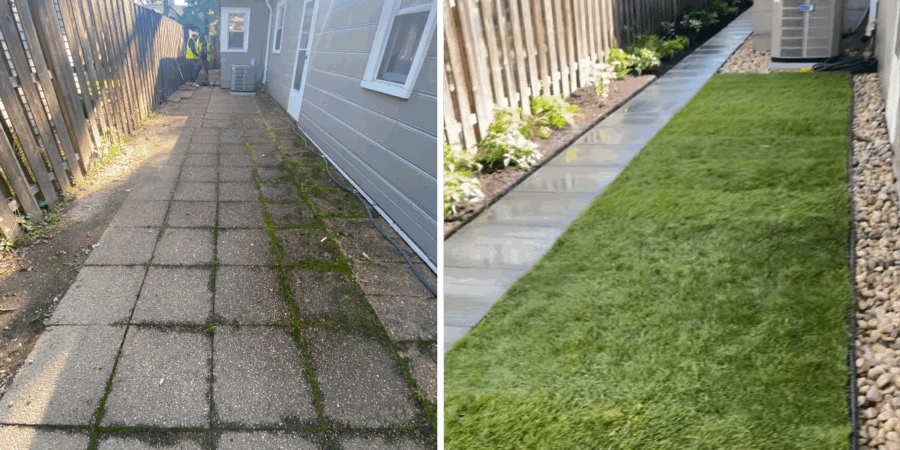 walkway installation Glenview, side yard landscaping