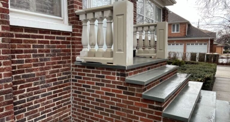 Bricks Raling Design Custom Baluster, Railing, Custom Brick and Mortar Stairs Project in ...