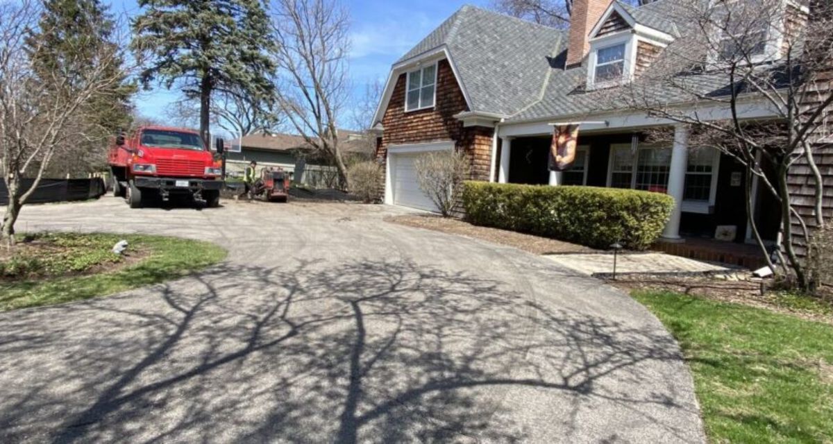 Northfield landscape drainage and grading project ensuring proper slope, village permit compliance, and expert yard solutions.